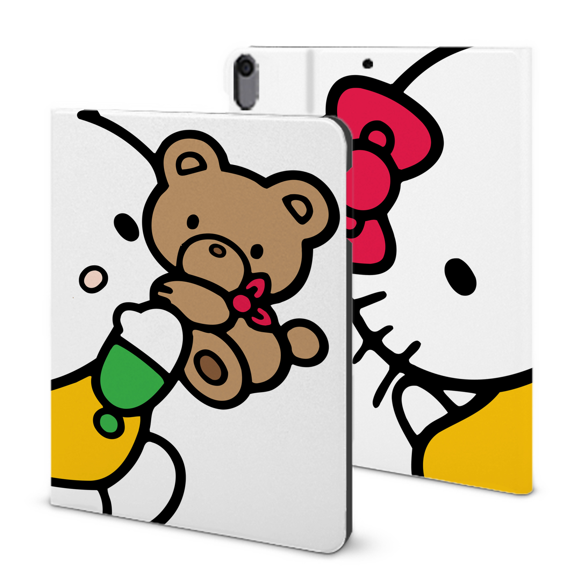 （画像用） Hello Kitty ハローキティ IPad ケース ブック型 PUレザー TPU 耐衝撃 軽量 薄型 ペン収納なし 全面保護 IPad 各モデル対応